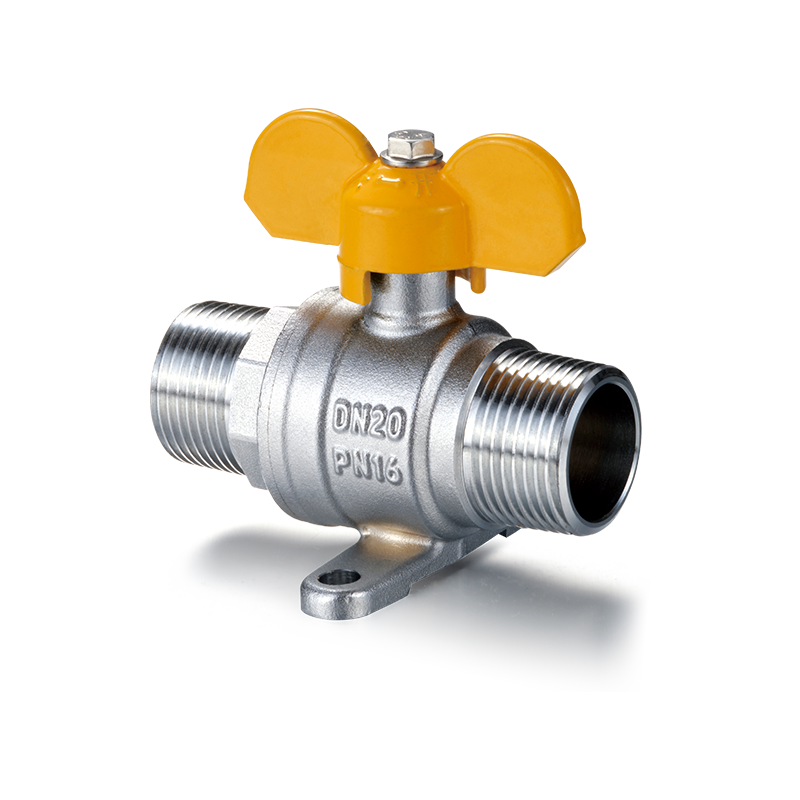 YH-214 Brass Ball Valve with Base & Papilio Handle（M/M）